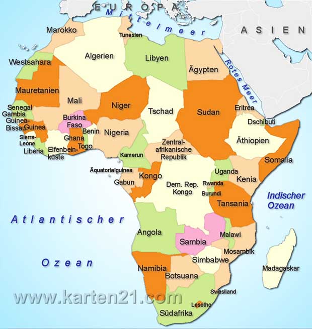 Karte von Afrika – Karten21.com